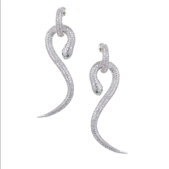 NIB Stunning Crystal Snake Earrings - Picture 3 of 4
